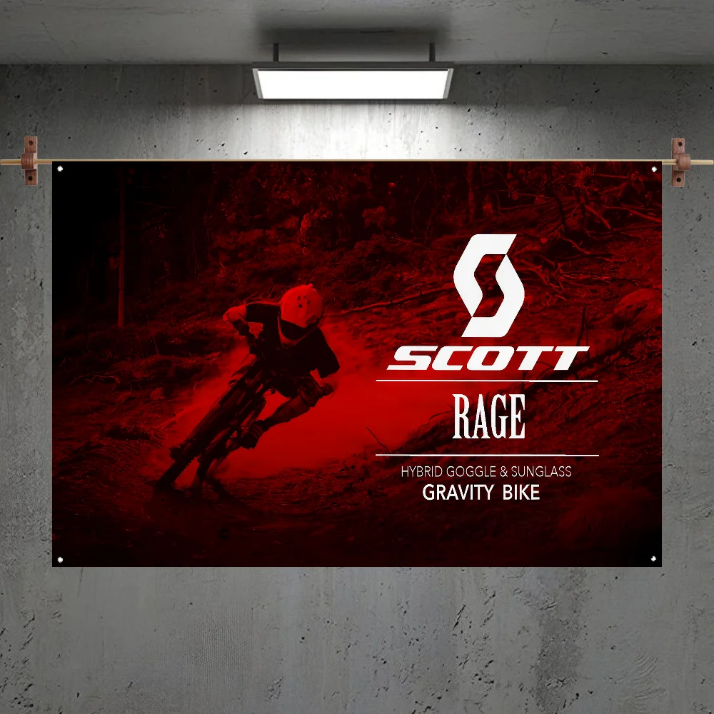 BIKE-S-SCOTTS-cool Logo Flag Room Bedroom Home&Outdoor Wall Hanging Concert Printed Background Decoration Art Banner