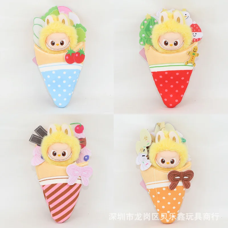 ชุดนอนไอศกรีมลายหัวใจ 10 ซม. รุ่นที่ 4 สำหรับ Labubu สไตล์พาสเทลน่ารัก คอลเลคชั่นเสื้อผ้าลับๆ สำหรับ Labubu