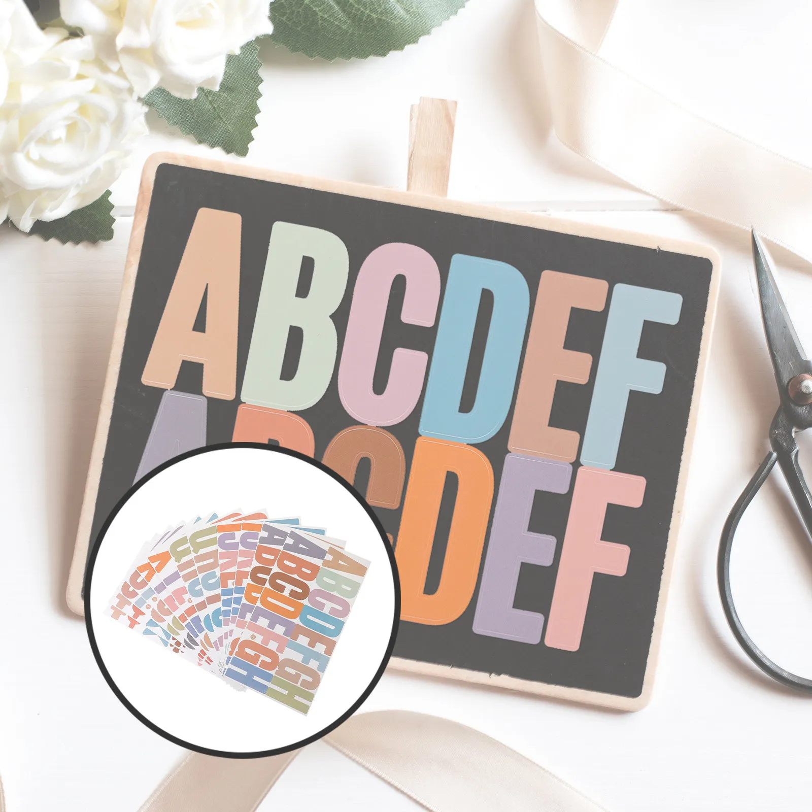 2Sets Doorplate Letter Stickers Alphabet Decals Self Adhesive Vinyl for Mailbox Number Outdoor Bulletin Car Window
