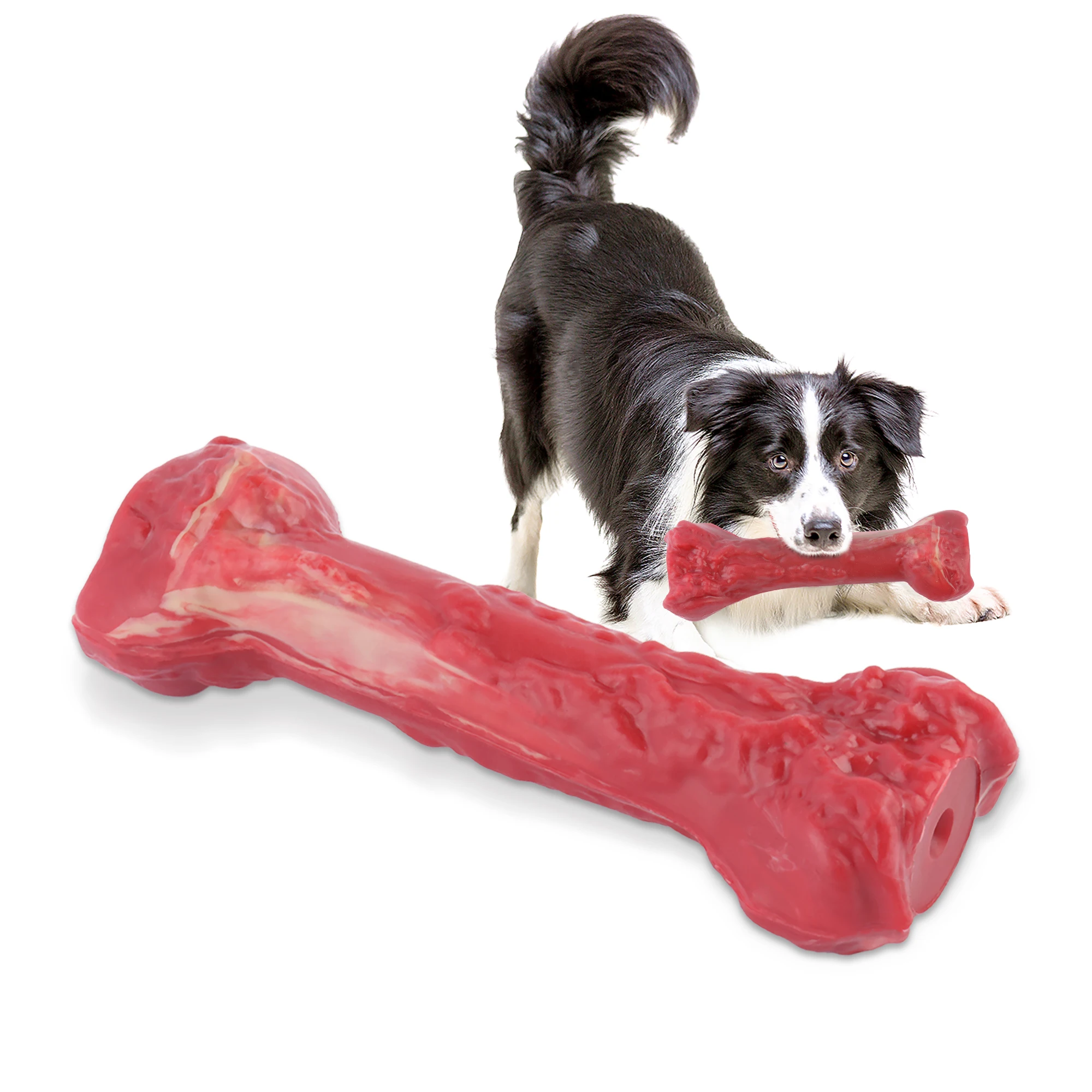 

Dog Chew Toys for Aggressive Chewers, Tough Dog Bone Toy with Beef Flavor, Power Dogs Chewing Sticks for Small Medium Breed