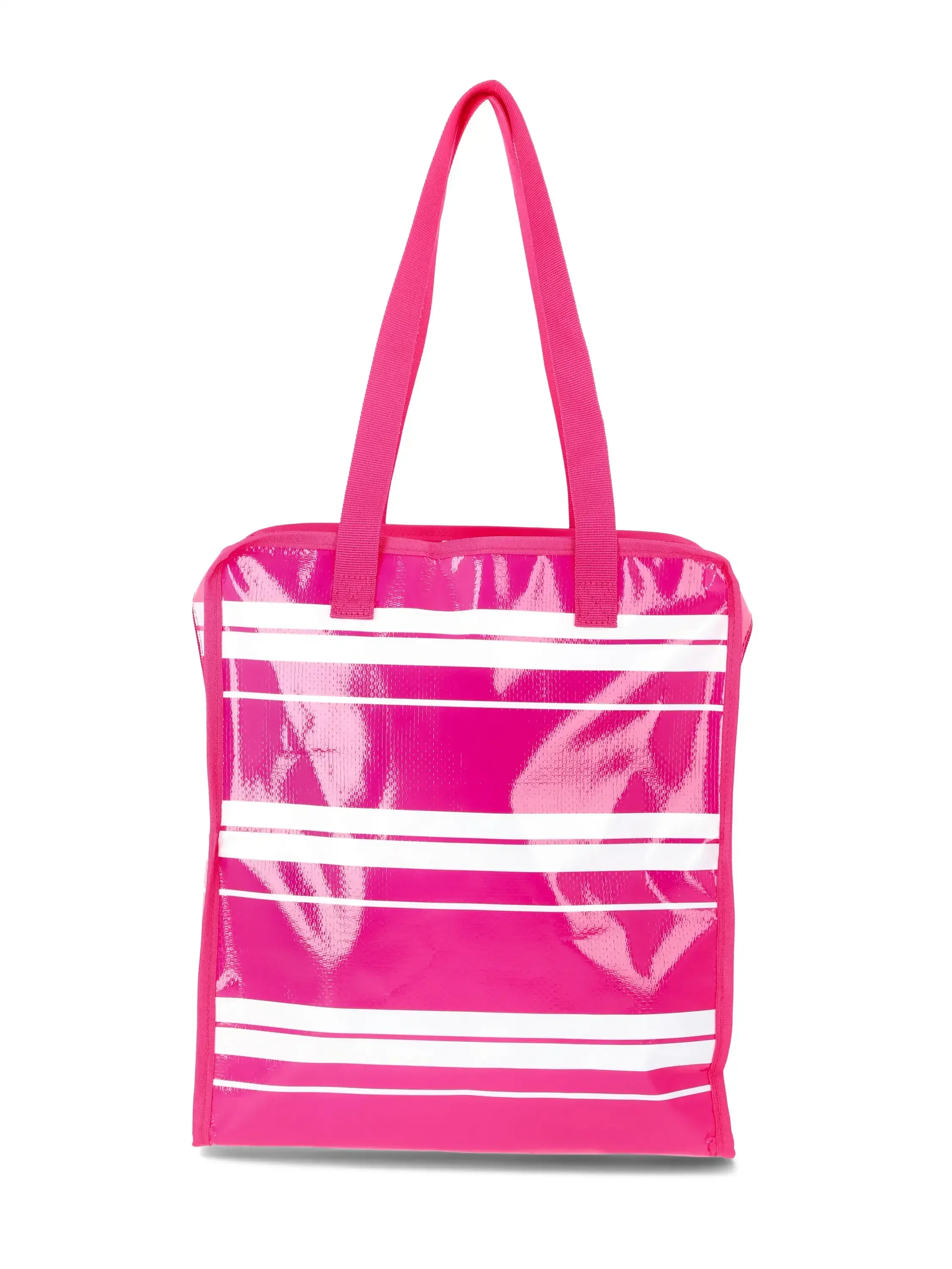 

Women's Color Me Summer Reusable Tote Bag, Fuchsia Burst Stripe
