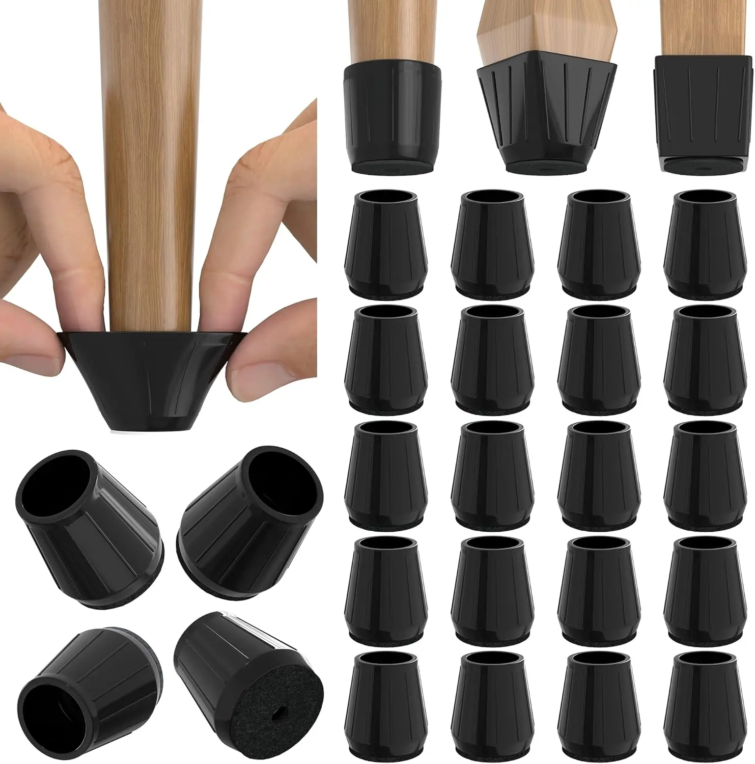 

24PCS Extra Small Silicone Chair Leg Floor Protectors for Hardwood Floors, Thicken Rubber Caps Non Slip Pads Reduce Noise