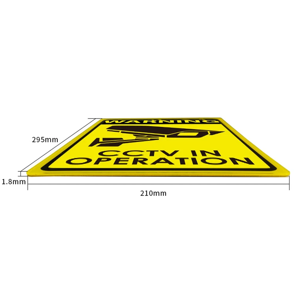 Acrylic CCTV Monitoring Sign Monitoring Sign Garden A4(295*210)mm CCTV In Operation Garden Decoration Home Safety