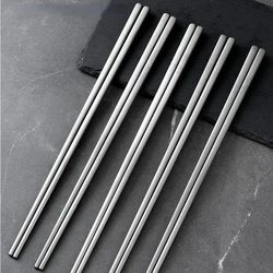 5 Pairs 99.6% Titanium Chopsticks Square Shape Anti-slip High Quality Durable Chopsticks Lightweight Chopsticks