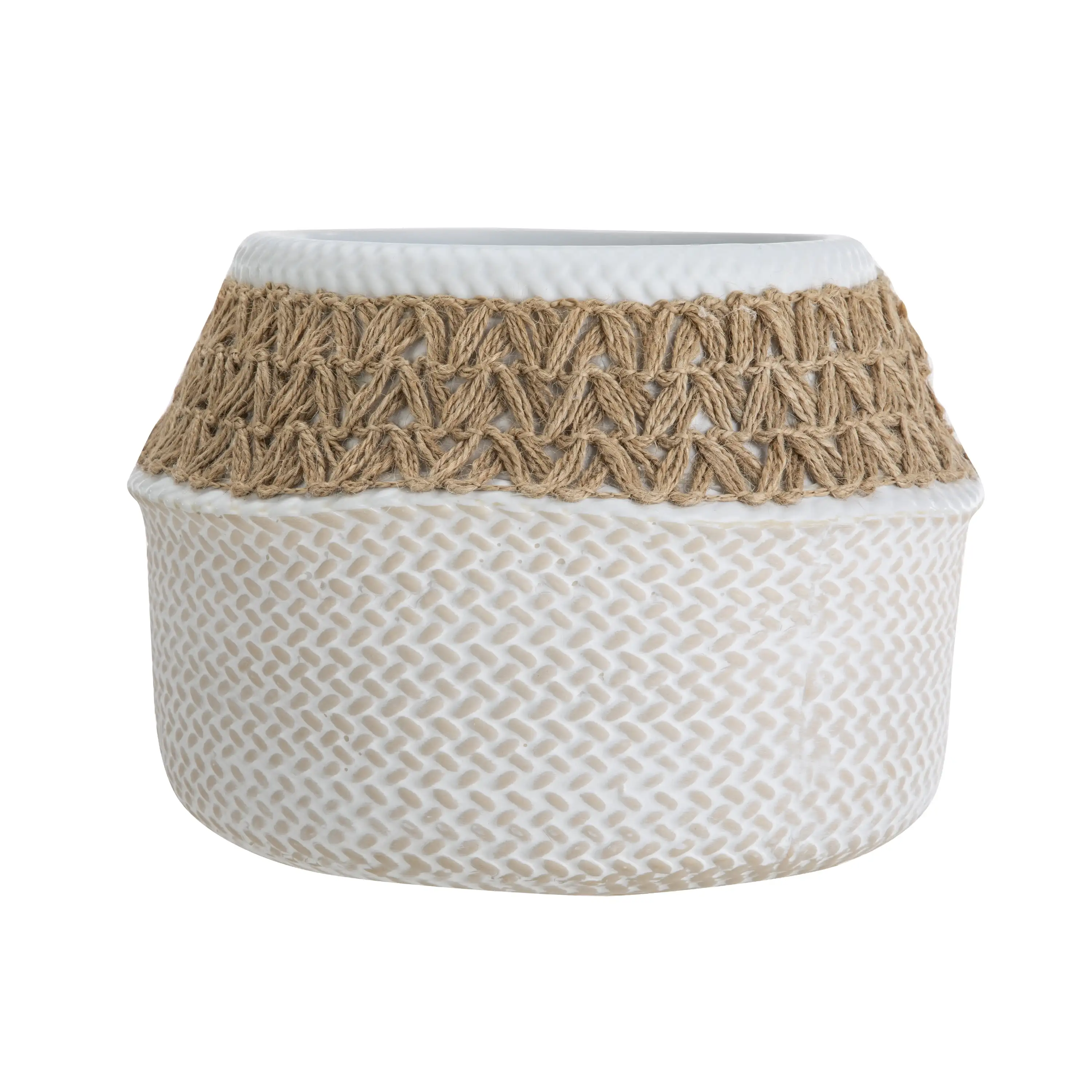 

Mainstays 9.25" x 6.57" x 9.25" Ceramic and Jute Décor Planter, White