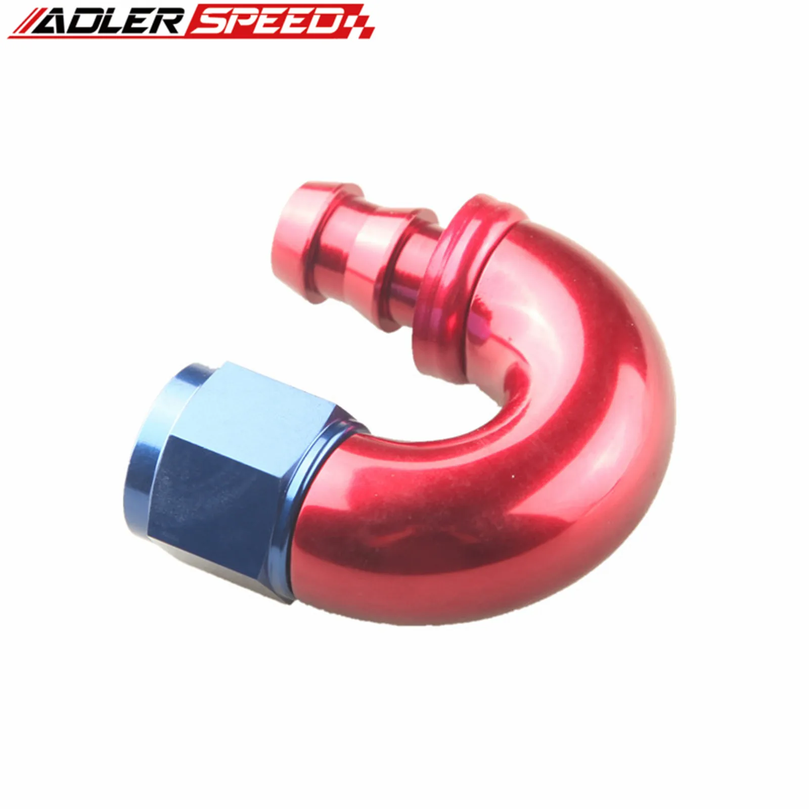 8AN -8AN 180 Degree Push-Lock One Pieces Hose End Fitting RED/BLUE