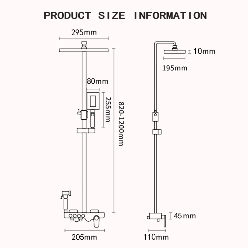 Imagem -06 - Conjunto de Chuveiro de Banheiro Black Gold Rain Shower Faucet Termostática Digital Display Shower Mixer Torneiras Sistemas de Chuveiro de Cobre para Banho