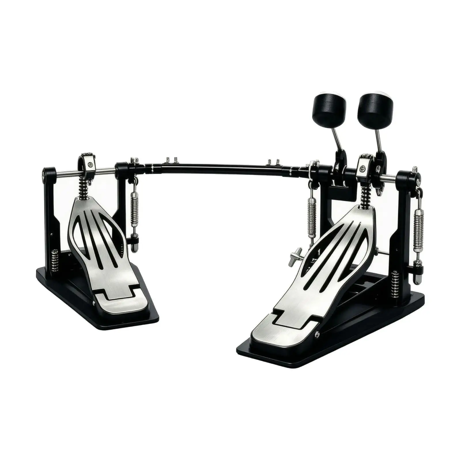 Aluminum Twin Footboard Bass Drum Pedal with Drive Shaft and Dual Beaters for Drummers Practice and Live Shows
