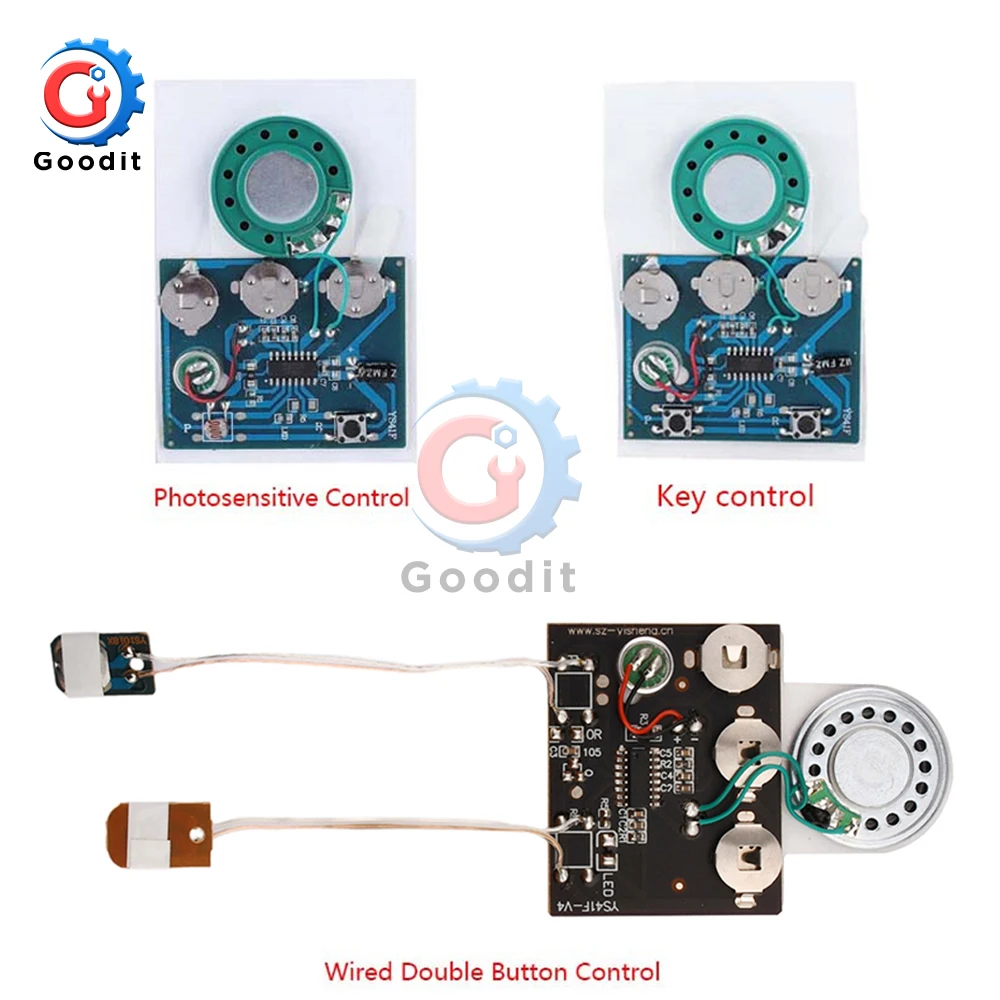 

30S Recordable Sound Module Photosensitive Sound Voice Audio Music Recorder Board Chip Programmable Music Module Greeting Card