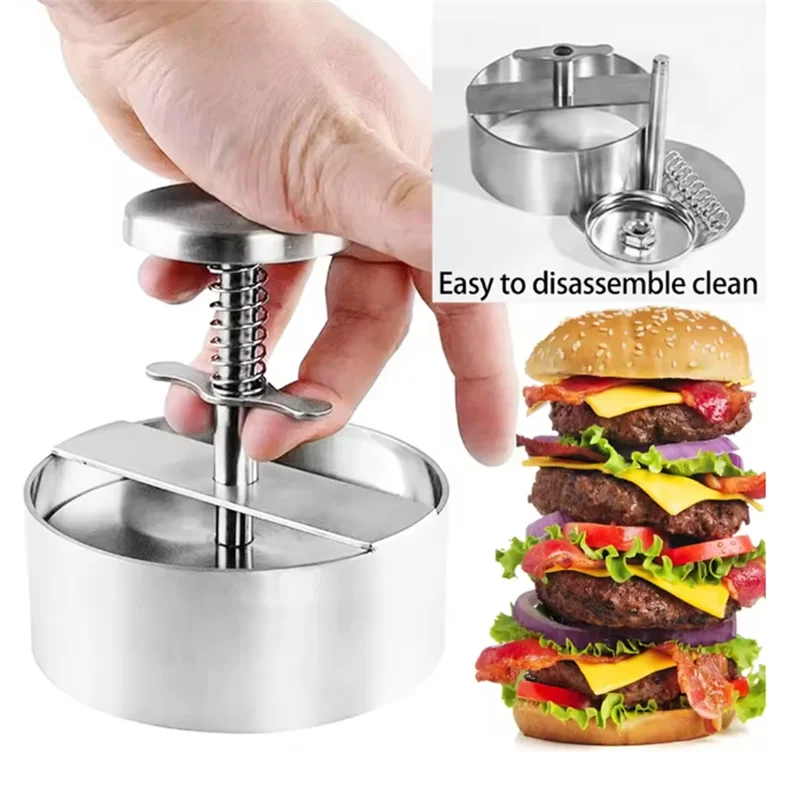 

Hamburger Patty Maker Non-Stick Burger 304 Stainless Steel For Making Meat Patties And Thin Burgers