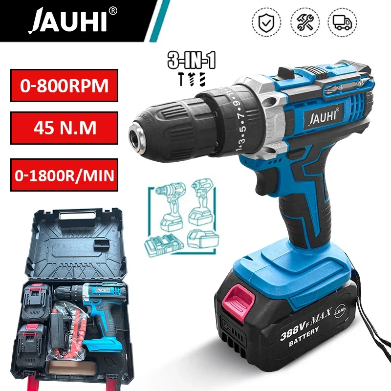 20+3 Torque 21V Cordless Drill Electric Impact Electrical Screwdriver Impact Wireless Tool Electric Hand Tools Lithium Battery