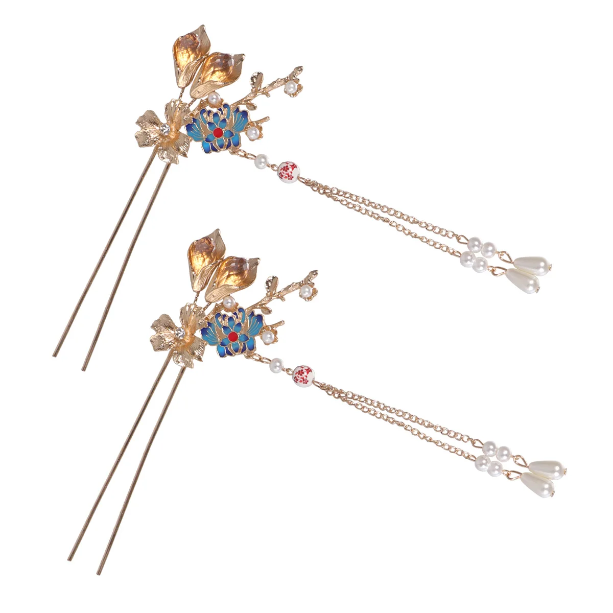 

Tassel Hair Elegant Retro Flower Hair Pin Flower Pin Stylish Alloy Chopstick Graceful Women Accessories Wedding Gift