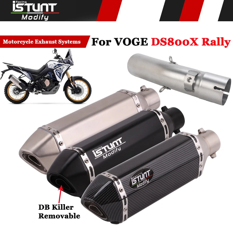 Motorcycle Exhaust Systems Slip On For VOGE DS800X Rally DS800X 800 DSX 2025-2027 Mid Link Pipe Escape 370mm Muffler DB Killer