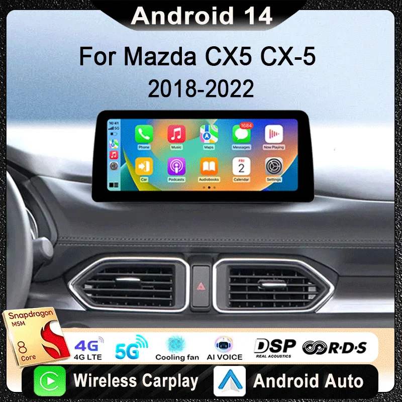 

12.3 inch Screen Car Radio For Mazda CX5 CX-5 2017-2022 Multimedia Video Player Navigation GPS Wireless Carplay Android Auto DSP