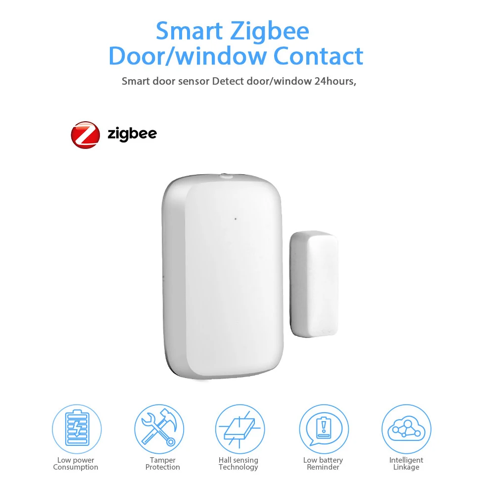 Tuya WiFi/Zigbee Door Window Sensor Garage Door Detector Compatible With Alexa Google Home Smar tLife APP