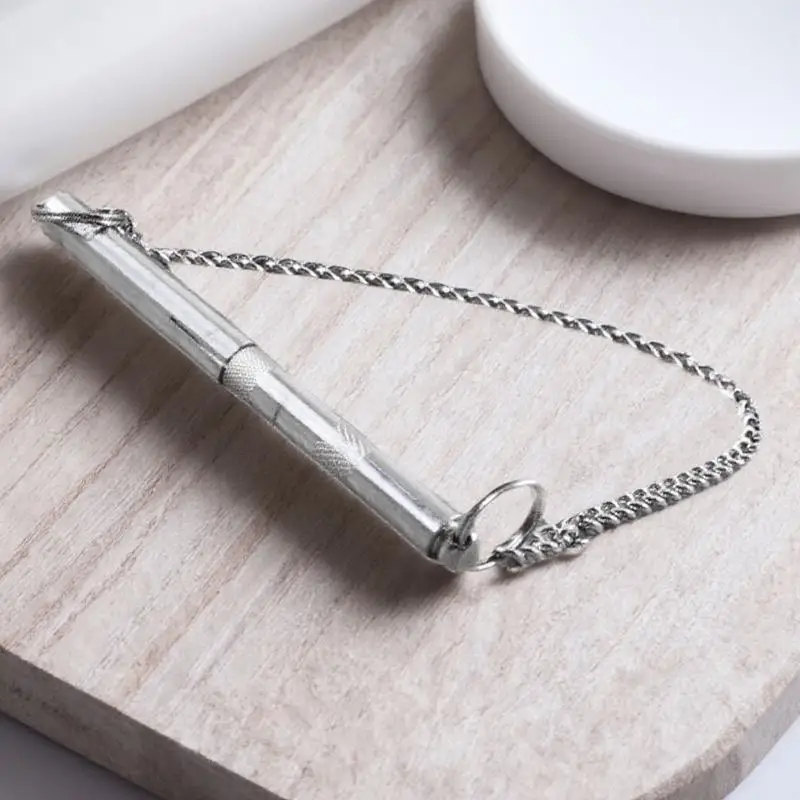 Fischio per cani ad ultrasuoni Strumento di addestramento a frequenza regolabile in acciaio inossidabile Smettere di abbaiare Fischio per addestramento del cane Comportamento di richieste per animali domestici