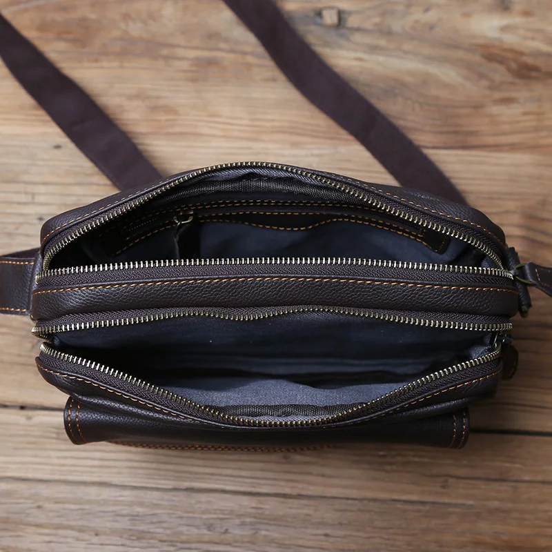 Retro Handgemachte Leder herren Schulter Tasche Erste Schicht Rindsleder Umhängetasche Umhängetasche Lässig Trend Männer Tasche 8 Zoll Ipad tasche NZPJ – Detail 12