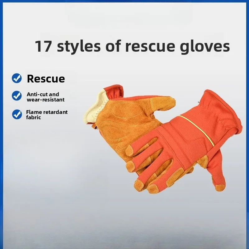 lame Retardant Anti-Cut Safety Work Gloves Aramid Fabric Fire-Proof Heat Insulated Emergency Rescue