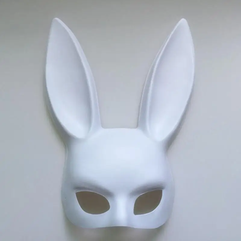 Blanc femmes fille Sexy lapin longues oreilles masque Halloween fête Cosplay