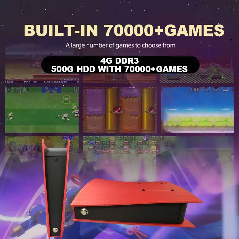 وحدة تحكم ألعاب 1 تيرا بايت X2 لـ PS2/PSP/N64/Wii/Gamecube/Saturn مع 70000+Games 60+ محاكيات التوصيل والتشغيل لوحدة التحكم اللاسلكية Win PC