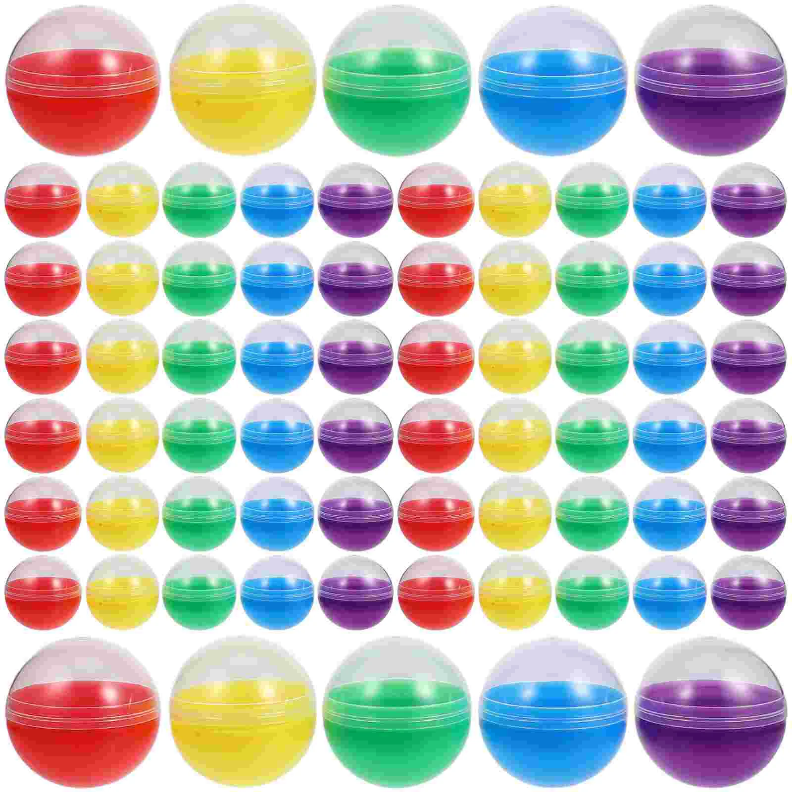 

120 Pcs Colored Transparent Vending Machine Capsules 45MM Craft Round Container Toy Gumballs Lightweight Fillable