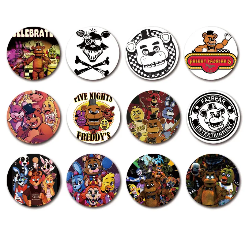 58mm Fnaf Pin Brooch For Clothes Hat Five Night At FreddyBrooch Badge for Backpack Accessories Decor Fans Gifts