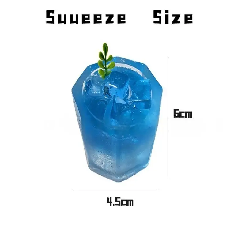 1 조각 바다 소금 거품 물 과일 스트레스 릴리프 감압 장난감 시뮬레이션 음료 컵 느린 리바운드 Fidget Props