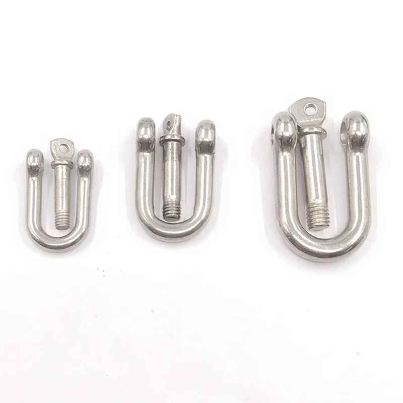 M4 M5 M6 304 Stainless Steel U Type Steel Buckle Chain Buckle Marine Rigging Lifting Hook Buckle Max Load 220kg Mini Chain Link