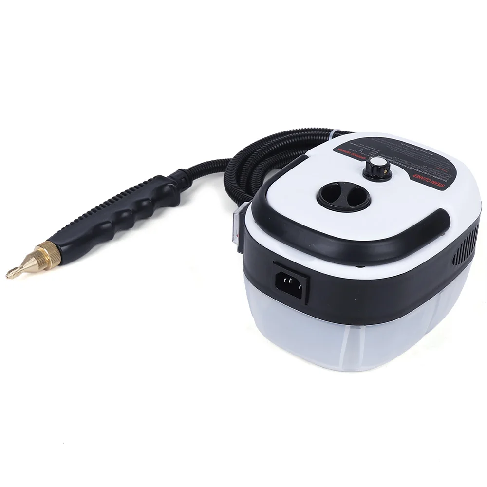 Pulitore a vapore ad alta temperatura ad alta pressione portatile bianco da 2500 W, 212-266 ℉   Temperatura vapore, regolazione a 6 marce per uso domestico