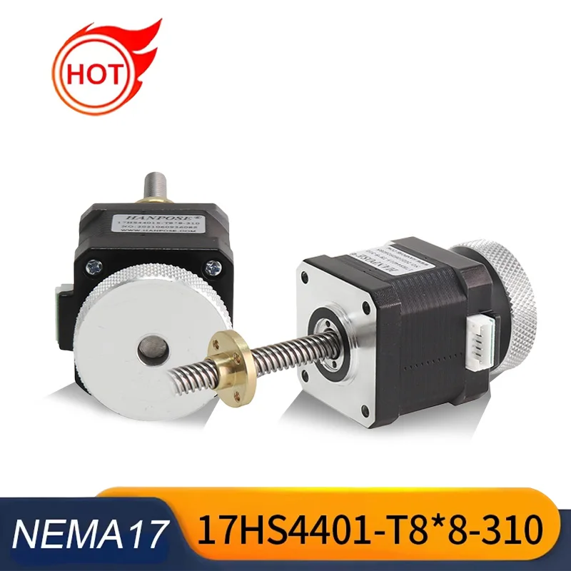 Nema17 Stepper Motor 1.5A 40N.CM 17HS4401S-T8*8 350mm 4 Leads Axis With Trapezoidal Screw for CNC milling machine