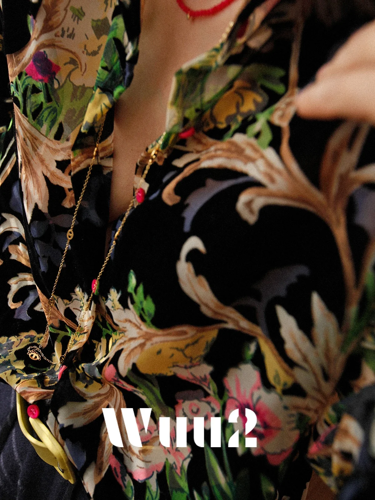 

Wuu2 Let Flower Godd Vintage Velvet irt Women Loose High-End Beautiful Unique Top Plant Floral Embroidery Long Sve