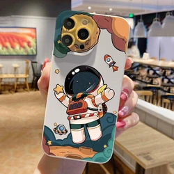 Cartoon Astronaut Phone Case For Xiaomi Redmi 13 12 14C 13C 12C Redmi Note 14 13 12 Pro Plus 5G 12S 11S 11 10 Soft Bumper Cover