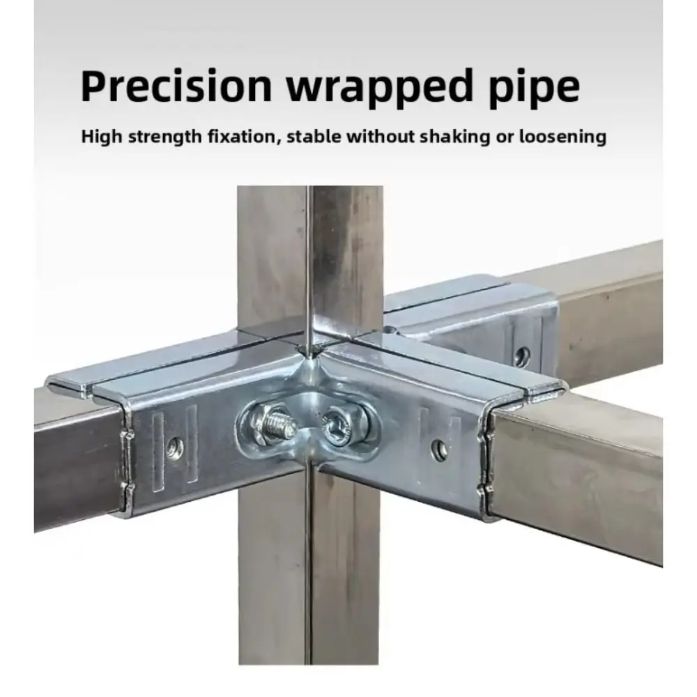 Galvanized Steel Square Tube Connector Non Welding Non Punching Elbow Fixed Buckle Adjustable Fixed Buckle Pipe Joint Buckle