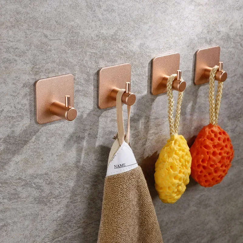 Adhesive Wall Hooks Mounted Door Key Cloth Coat Bathroom Robe Hanger Kitchen Hardware Rack Shelf Bag Hook Organizer For Hanging