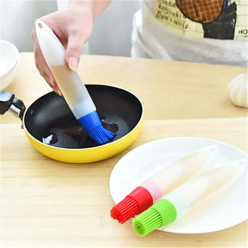 NEW Portable Oil Bottle Barbecue Brush Silicone Kitchen BBQ Cooking Tool Baking Pancake Barbecue Camping Accessories Gadgets