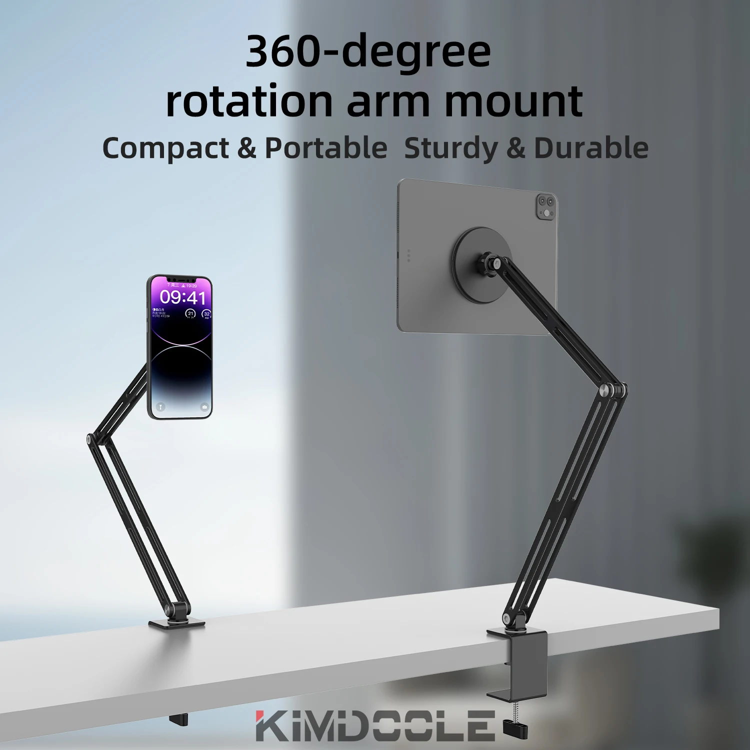 Kimdoole Portable Monitor Magnetic Tablet Aluminum Stand Ipad Phone Clip On Foldable Desktop Stand PC Ipad Office Accessories