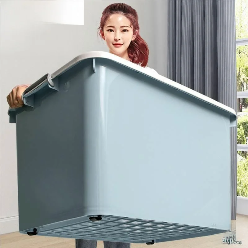 

Extra Large Plastic Storage Box Household Storage Bin High Capacity Clothes Organizer Box Turnover Box for Home Organization