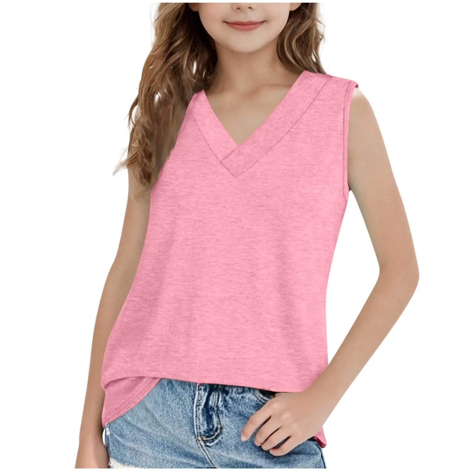 

Tee Shirts Kids Girls Tank Tops Kids Athletic Tank Ribbed Knit Crop Tops For Gym Yoga Girls Tops Size 4t