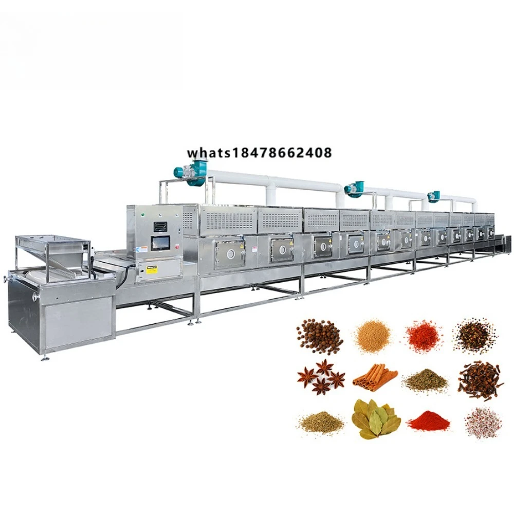 Automatic Type Industrial Microwave Food Spice Sterilization Machine Sterilizer for Curry Chilli Pepper Fennel Powder