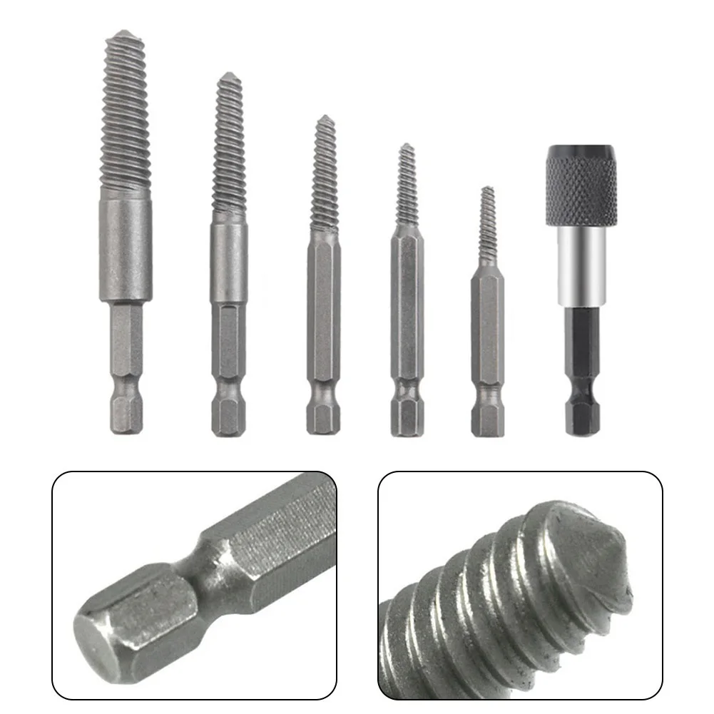Professional Grade Hex Screw Extractors Bolt Remover Kit For Damaged And Rusted Screws Durable Carbon Steel 6pcs