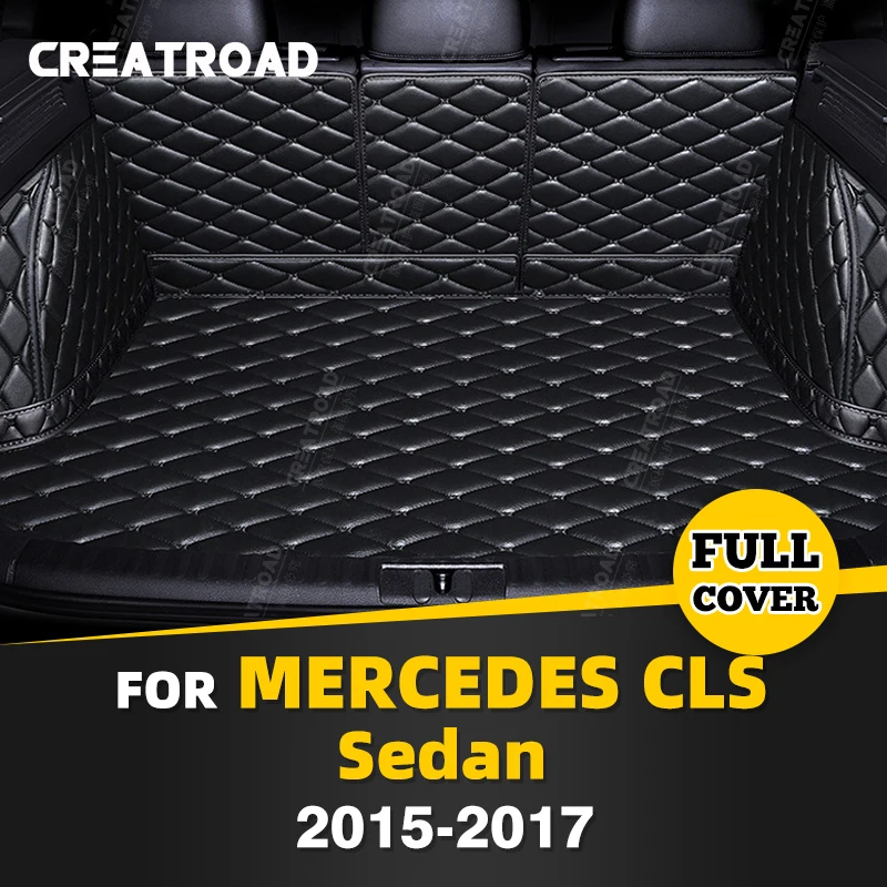 

Auto Full Coverage Trunk Mat For Mercedes Benz CLS Class Sedan 2015-2017 16 Car Boot Cover Pad Interior Protector Accessories