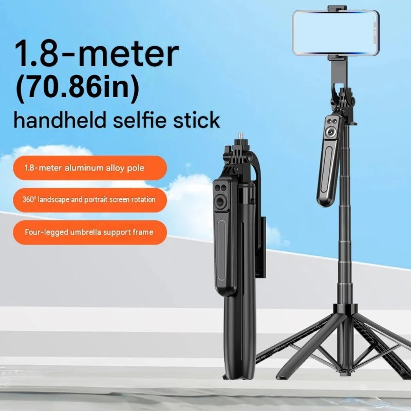 Phone Photo with Single-Press Four-Leg Floor Stand Removable Wireless Button Two Fill Lights and Multi-Angle Holder 896C