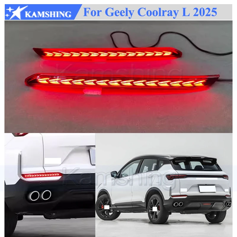 

Kamshing 1 Pair Modifying LED Rear Bumper Light Lamp For Geely Coolray L Proton X50 2025 Rear Bumper Fog Light Fog Lamp