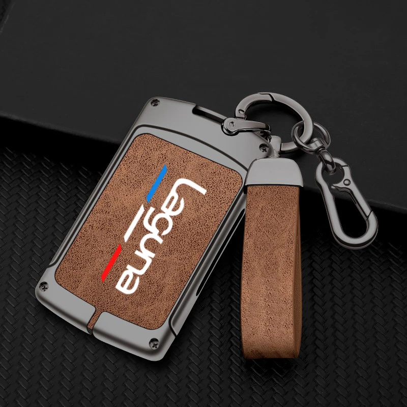 Auto TPU Zinc Alloy Key Case Bag For Renault Laguna 3 Logo Car Key Chain Car Metal Key Shell Car Interior Decoration Accessories