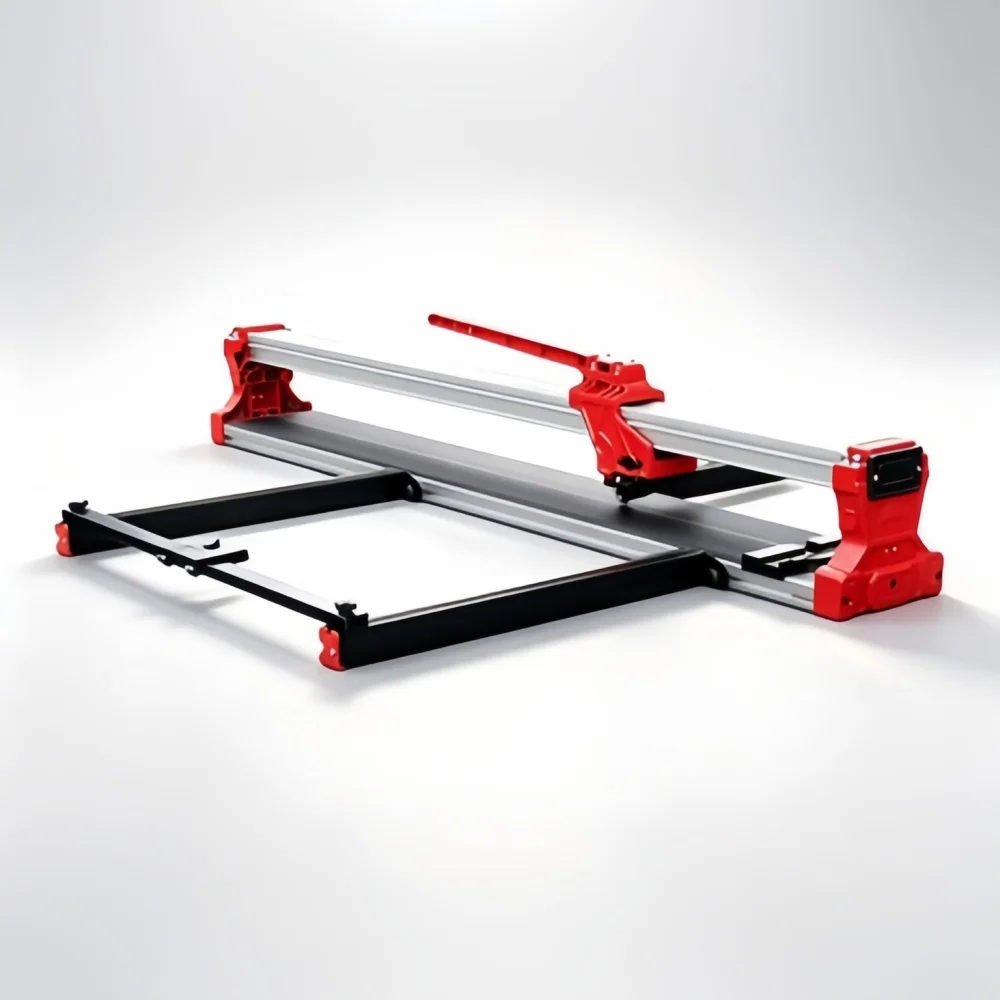 Nouvelle coupe-carreaux manuelle légère, entièrement en aluminium, dotée d'un profil en aluminium double couche de 16 cm de large ; un outil de haute précision et réglable capable de couper des carreaux de 1200 mm.