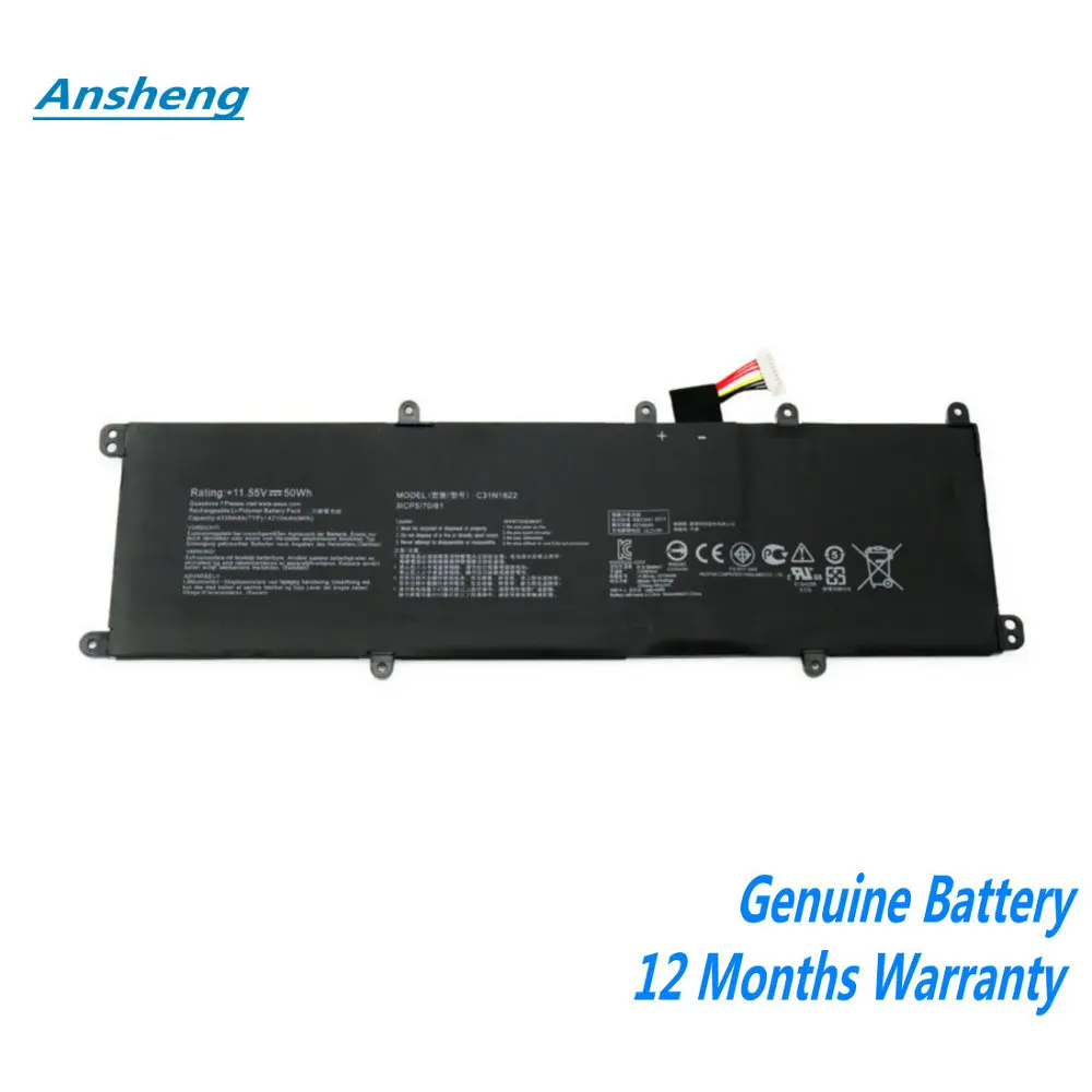 NEW 11.55V 50Wh C31N1622 Laptop Battery For Asus ZenBooK UX3430UA UX530UQ UX530UX UX430UA Series Notebook