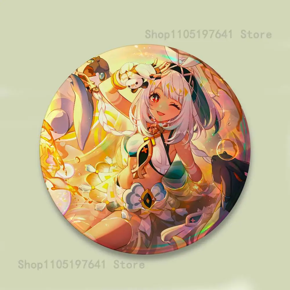 Kinich Mualani G-Genshin Impacts Creative Round Badge Button Pin Bag Decor Fans Collection Friends Gift Brooch