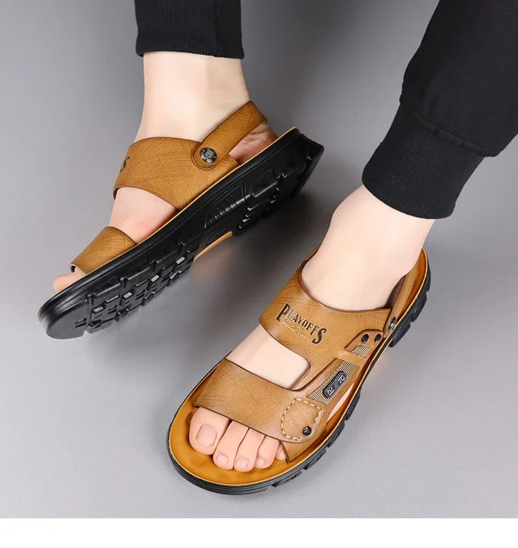 Modische Herren-Sandalen mit weicher Sohle für den Sommer, Outdoor-Doppelnutzung, bequem, strapazierfähig, atmungsaktiv, Strandschuhe-HW80193 – Detail 5