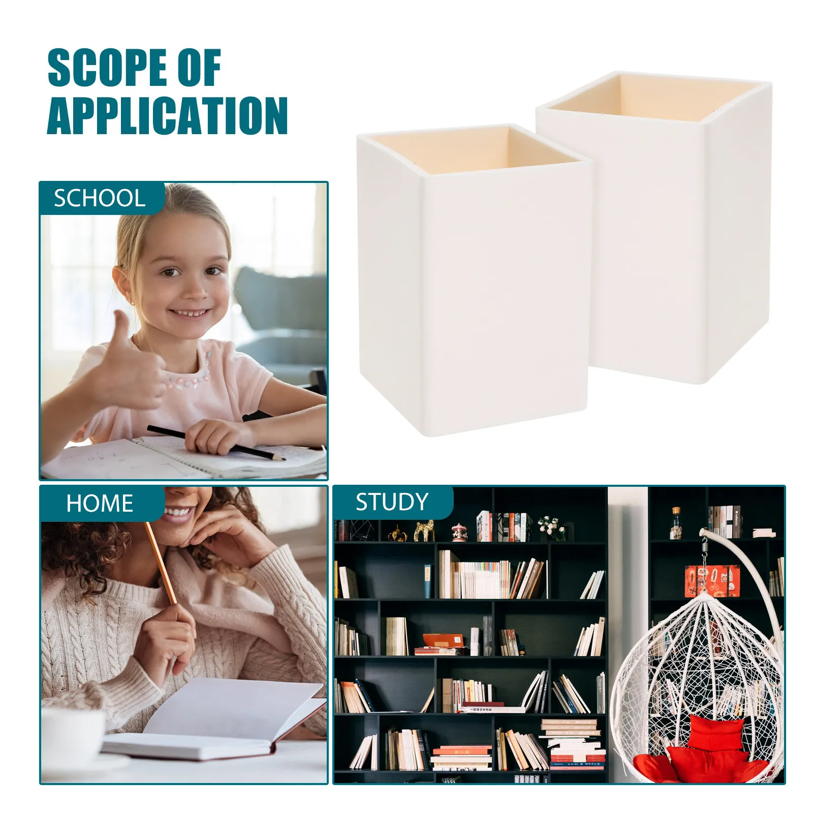 2Pcs Silicone Pen Holder Large Capacity Stationery Organizer Desk Container Makeup Brush Holder Pen Storage Cup