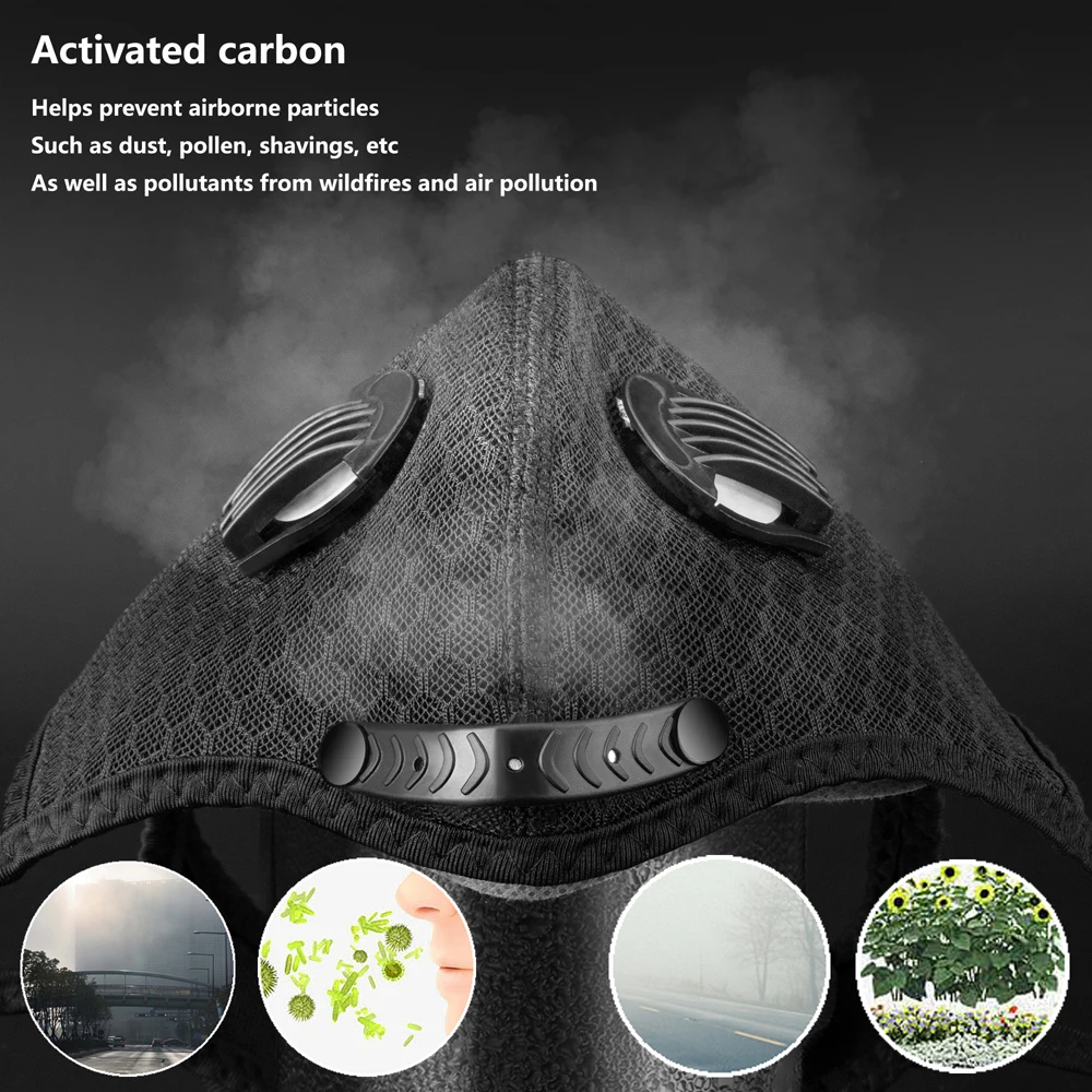 SHIZIWANGRI قناع وجه لركوب الدراجات رياضي قابل للغسل وقابل لإعادة الاستخدام مع قناع غبار مرشح قناع وجه للرجال باندانا مرشحات الكربون المنشط